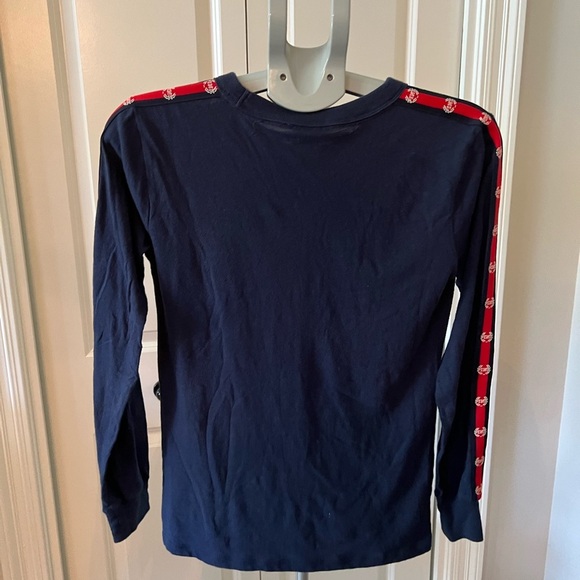 PINK Victoria's Secret Long Sleeve Shirt - Navy with Sequin Logo - Picture 3 of 5